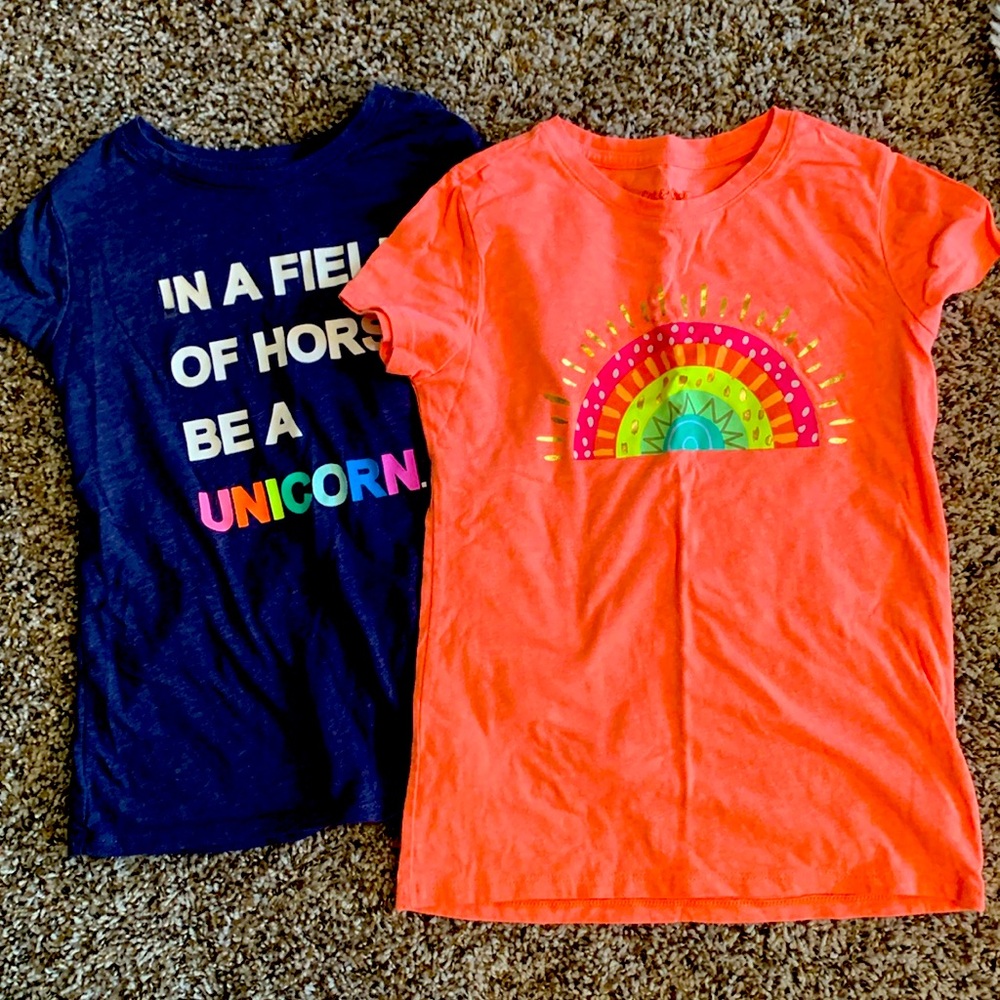 Two cute girls’ shirts size 7/8. Cat & Jack brand. Great condition